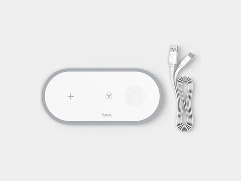 Indukčná nabíjačka 3v1 HOCO CW24 3V1 pre iPhone / AirPods / Watch White