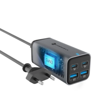 Forcell GaN III Desktop Charger 100W 2xUSB-C 2xUSB-A PD QC SFC