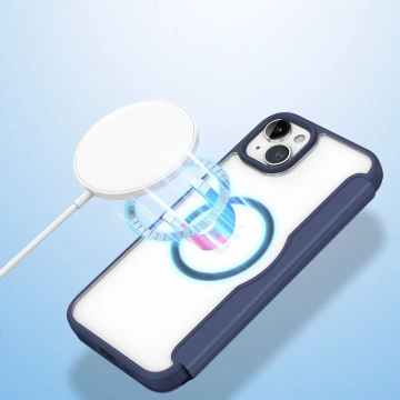Dux Ducis Skin X Pro Case for Apple iPhone 15 Plus Magnetic MagSafe Flip Cover - Blue