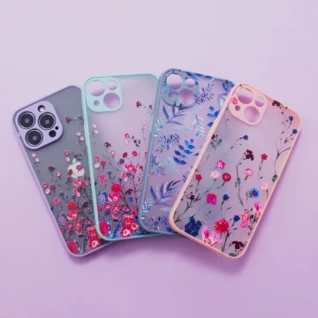 Design Case für das iPhone 12 Pro, ein Blumenetui in Dunkelblau