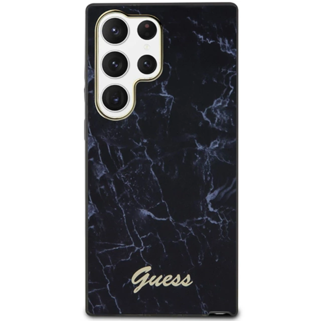 Etui Guess GUHCS23LPCUMAK do Samsung Galaxy S23 Ultra S918 černé/černé pevné pouzdro Marble