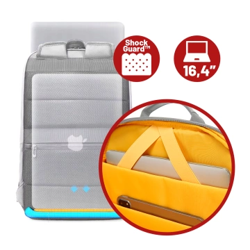 Voděodolný batoh Bange 23L na notebook 16,4" – prostorný a pohodlný, odolný a prodyšný, do města i na cesty, do práce i do letadla, unisex – šedý