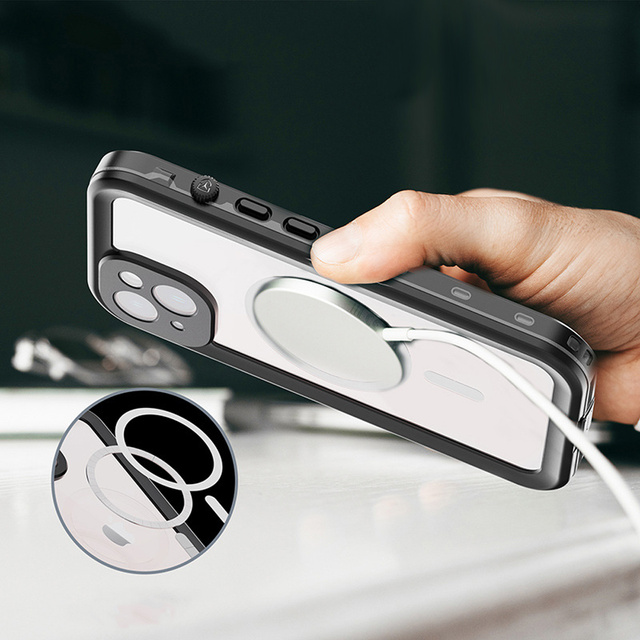 Alogy Waterproof Case IP68 Case with Clear Back 360 Armor Case для MagSafe для Apple iPhone 14