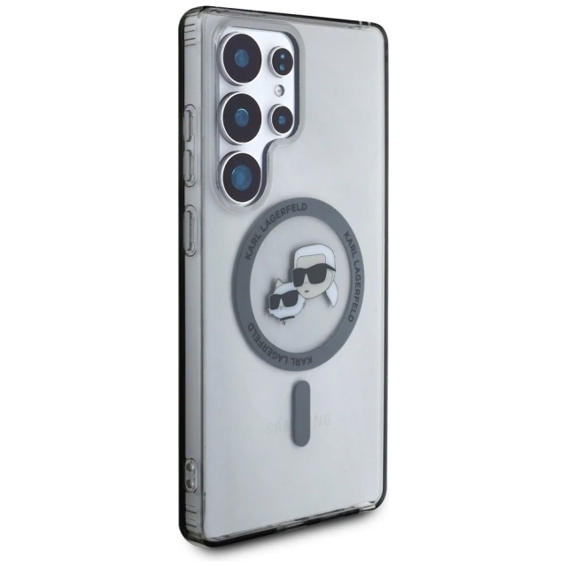 Etui Karl Lagerfeld Button Karl & Choupette MagSafe do Samsung Galaxy S25 Ultra Czarny