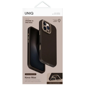 Etui do iPhone 16 Pro Max UNIQ Keva Max MagClick Stand Brązowe