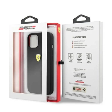Puzdro Ferrari iPhone 13 6,1" čierne/čierne pevné silikónové puzdro