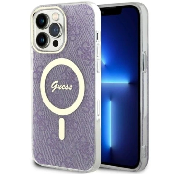 Guess GUHMP14XH4STU puzdro na telefón pre Apple iPhone 14 Pro Max 6,7" fialové/fialové pevné puzdro 4G MagSafe