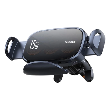 Baseus LightChaser Car Holder with Triple Coil Wireless Charger - Black