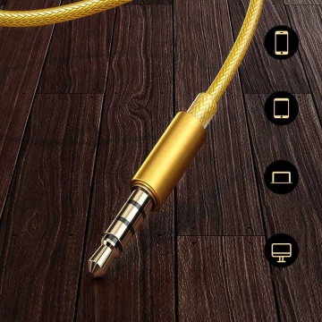 Sluchátka WK Design Sakin Series sluchátka s dálkovým ovládáním a mikrofonem 3,5 mm mini jack zlatý (YC05)
