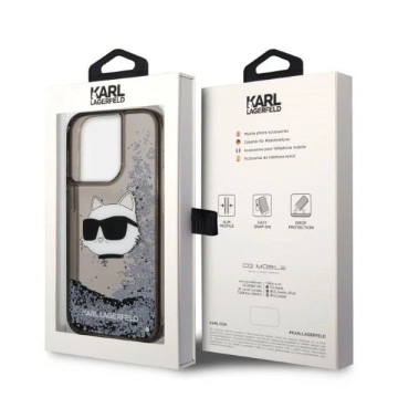 Etui Karl Lagerfeld KLHCP14LLNCHCK pro iPhone 14 Pro 6,1" pevné pouzdro Glitter Choupette Head
