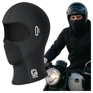 Kewig Motorrad-Sturmhaube, atmungsaktiv und winddicht, für Motorräder und Roller unter dem Helm geeignet, schnelltrocknend, feuchtigkeitsableitend, antibakteriell und mit UV-Schutz – Schwarz