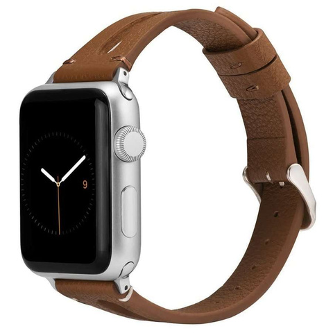 Leather Strap Alogy leather for Apple Watch 42/44/45/49mm Brown