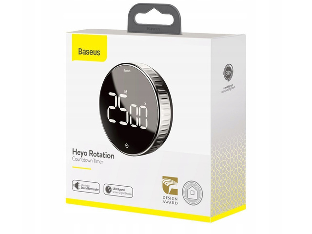 Baseus Heyo Rotation timer magnetic digital timer Black