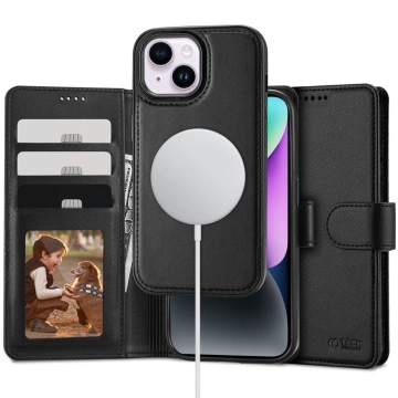 Wallet flip case for MagSafe for iPhone 14 Black