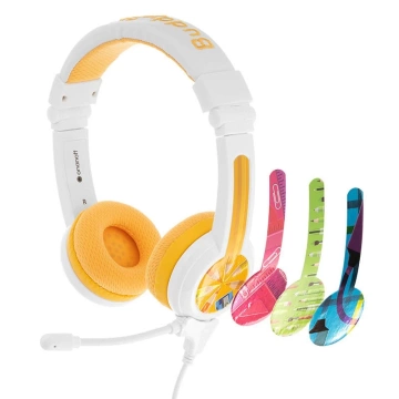 BuddyPhones Školní kabelová sluchátka pro děti (žlutá)