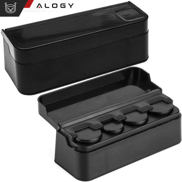 Münzbox Münzhalter Brieftasche Organizer Aufbewahrungsbox für kleine Münzen für Auto Autos Büros Zuhause Box Alogy Schwarz