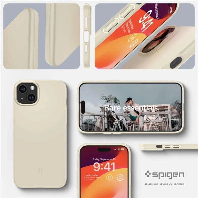 Pouzdro Spigen Thin Fit pro Apple iPhone 15 Plus - béžové