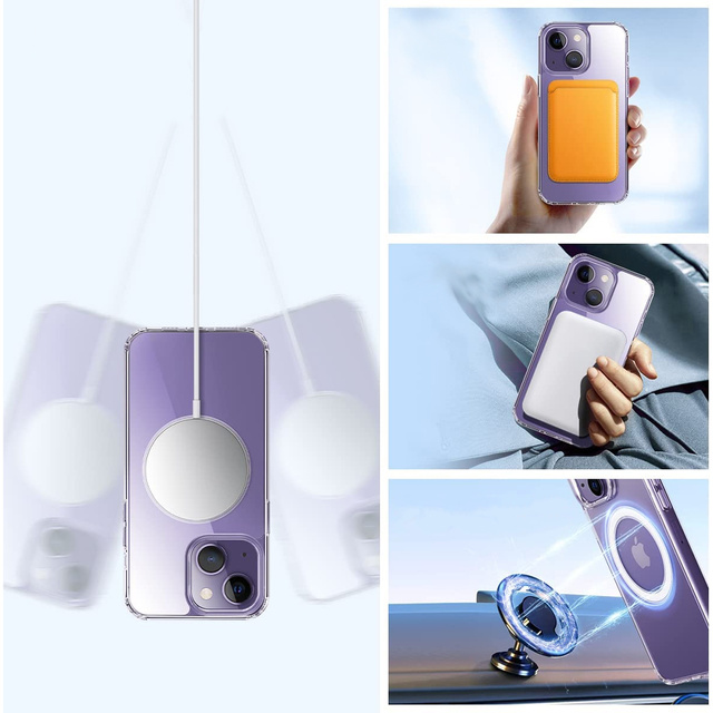 Puzdro MagSafe Ultra Slim Mag Alogy pre Qi pre Apple iPhone 14 Plus Transparentná Qi nabíjačka