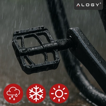 Platform bicycle pedals for MTB bicycles, aluminum 9/16" Black aluminum set [2 pcs.]