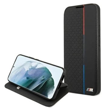Etui BMW BMBKS22MTRTBK do Galaxy S22  S906 bookcase M Collection Triangles czarny/black