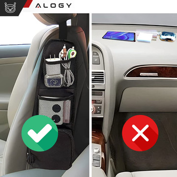 Bočný organizér do auta Poťah na autosedačku Alogy Car Black