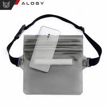 Vodotěsné pouzdro Pasová taška Pouzdro na telefon Vodotěsné pouzdro 21,5 x 23,5 cm Alogy Waterproof Black