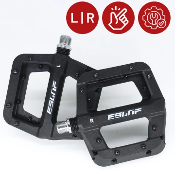 Plattformpedale für Rennräder und Mountainbikes, MTB-Plattform, 3 Kugellager, schwarz, Set [2 Stück] Schwarz