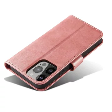 Magnet Case elegantní kryt pouzdra s chlopní a funkcí stojánku iPhone 14 Plus růžový
