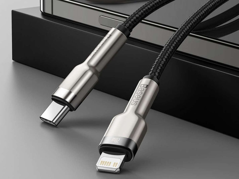 Kábel 1m Baseus Metal przewód USB-C Type C na Lightning PD 20W Black