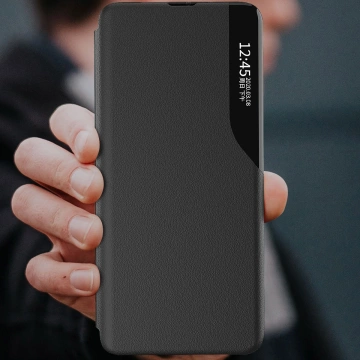 Ekologické kožené púzdro pre Samsung Galaxy S23 Plus s vyklápacím stojanom čierne