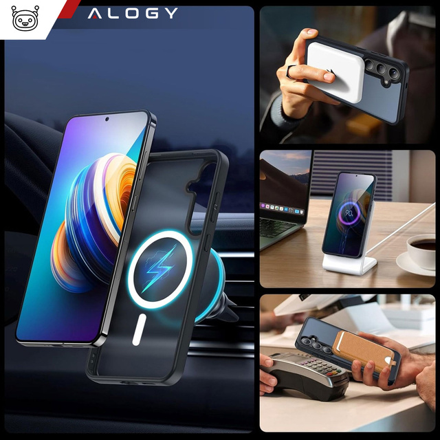 Puzdro na Samsung Galaxy S24, Mag Safe Case, zadný kryt telefónu MagMat, matná čierna