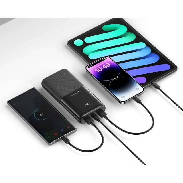 Зовнішній акумулятор Forcell P20k1 20000mAh PD QC 3xUSB LED Slim Samolot