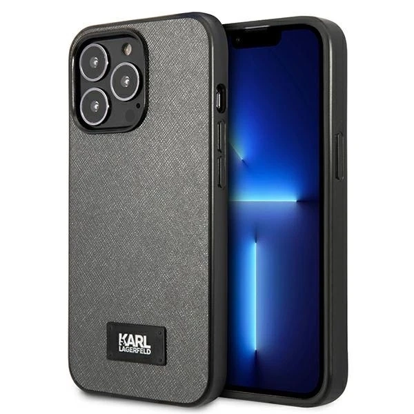 Etui Karl Lagerfeld KLHCP13LSFMP2DG pro iPhone 13 Pro / 13 6,1" pevné pouzdro Saffiano Plaque