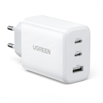 Швидкий зарядний пристрій Ugreen 2x USB Type C / USB 65W PD3.0, QC3.0/4.0 білий (CD275)