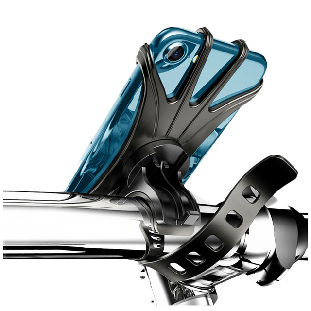 Велосипедний тримач Alogy Spider TPU Bike Phone Holder Силіконовий гнучкий для велосипедного моторолера квадроцикла Чорний