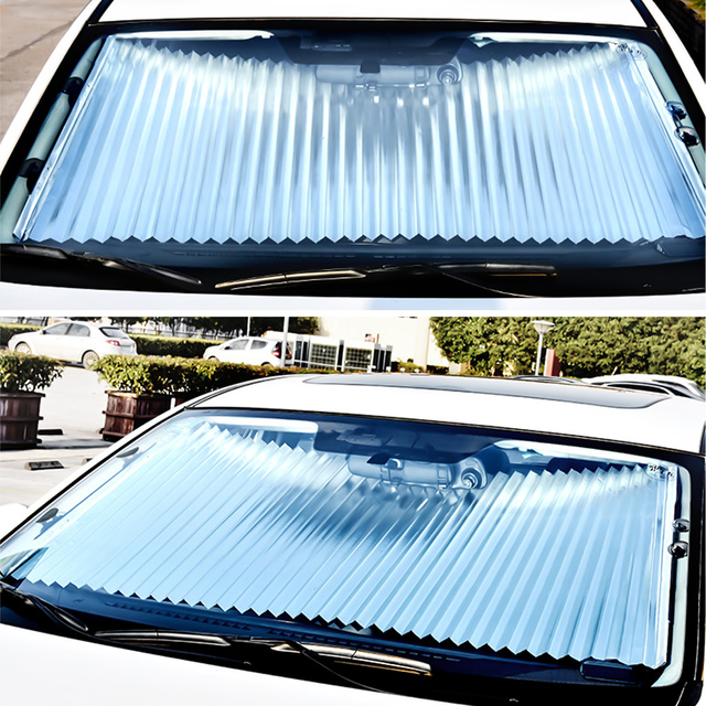 Sluneční clona na auto clona na čelní sklo univerzální oboustranná 150x65cm