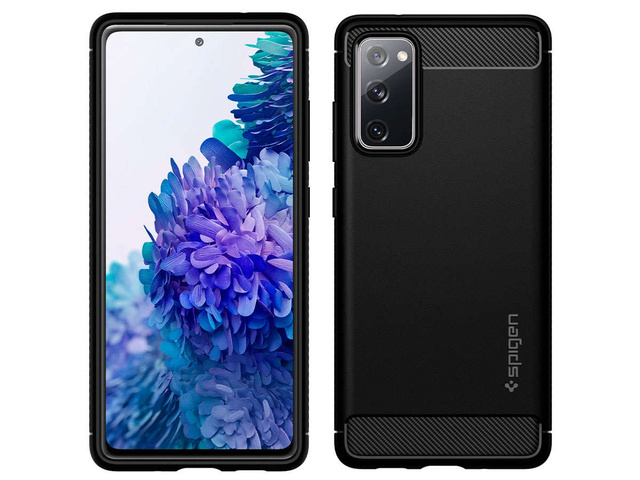 Чохол Spigen Rugged Armor для Samsung Galaxy S20 FE Matte Black Glass 3mk
