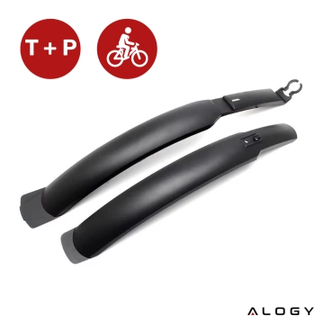 Platform bicycle pedals for MTB bicycles, aluminum 9/16" Black aluminum set [2 pcs.]