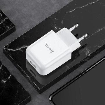 HOCO USB A 2A N2 nástenná nabíjačka, biela