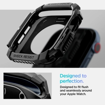 SPIGEN RUGGED ARMOR PRO Hülle für Apple Watch 10 (46 mm) in Mattschwarz