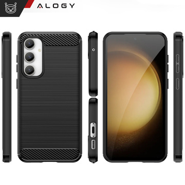 Etui do Samsung Galaxy S23 FE pancerne plecki obudowa na telefon case Alogy Carbon Silicone czarne