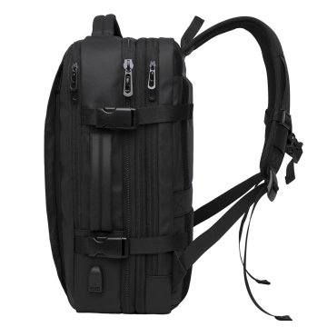 Bange wasserdichter Rucksack für 15,6-Zoll-Laptop, Stadtreisender, 45 x 30 x 16 cm, für Arbeit, Flugzeug, Herren, Damen, mit USB-Anschluss Schwarz