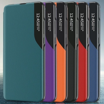 Eco Leather View Case for Samsung Galaxy S23 Plus with flip stand black