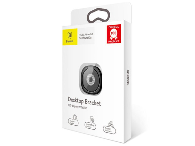 Baseus prstencový kovový držiak na telefón Desktop Bracket čierny