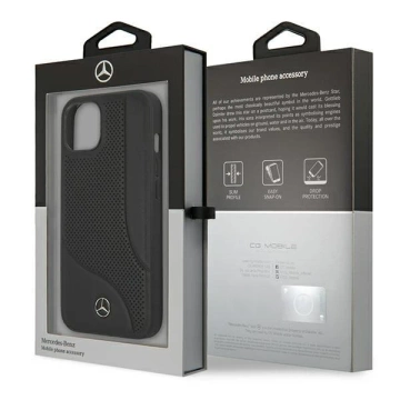 Etui ochronne Mercedes MEHCP13SCDOBK do Apple iPhone 13 Mini 5,4" czarny/black hardcase Leather Perforated Area