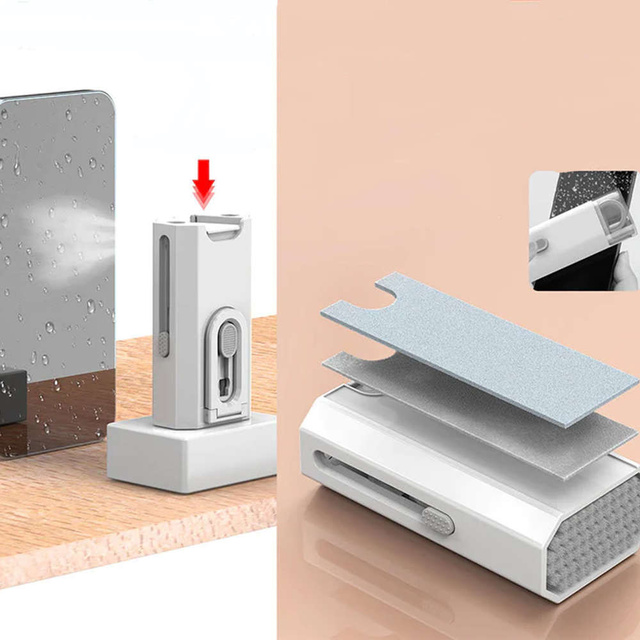 Multifunkční čistič Alogy Cleaner Set Sada 8v1 na čištění obrazovky klávesnice sluchátek pro telefony, tablety, notebooky, počítače Bílá
