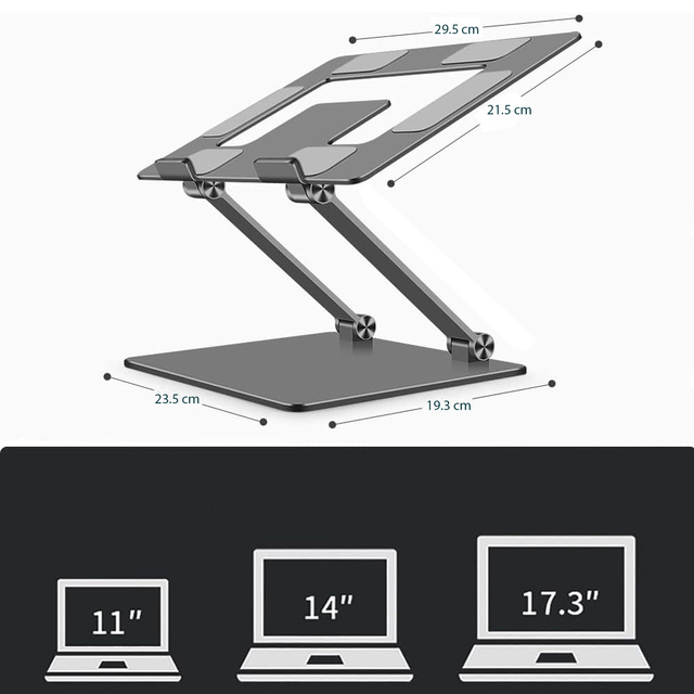 Laptopständer für MacBook 17 Ständer Tischhalter klappbar verstellbar Aluminium für Schreibtisch Alogy Graphite