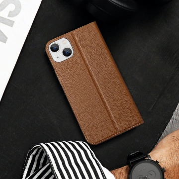 Чохол Dux Ducis Skin X2 для iPhone 14 Plus з магнітним клапаном коричневий