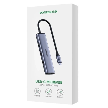 UGREEN HUB USB Typ C – 4x USB 3.2 Gen 1 stříbrný (CM473 20841)