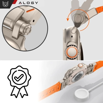 Pasek bransoleta Alogy Luxury Metal TPU Band для Apple Watch 42/44/45/49mm Orange